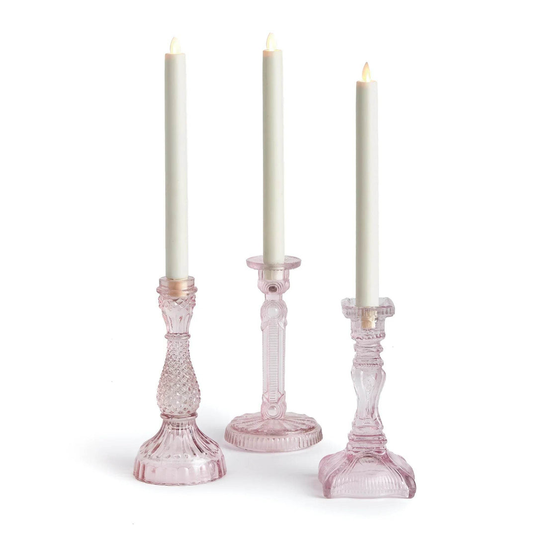 Estella Tapered Pink Candleholders Large, Set Of 3