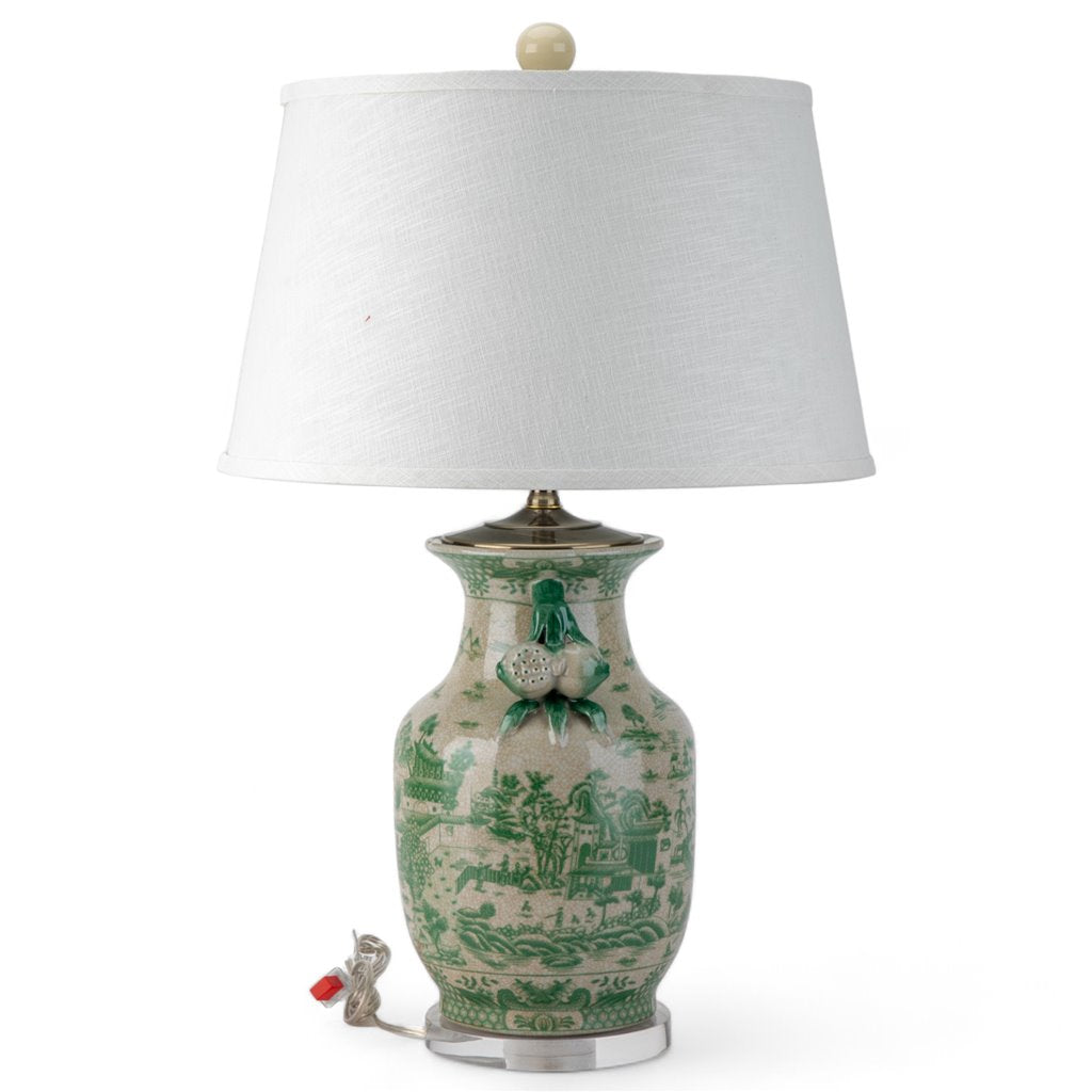 Mesa Green and White Porcelain Table Lamp