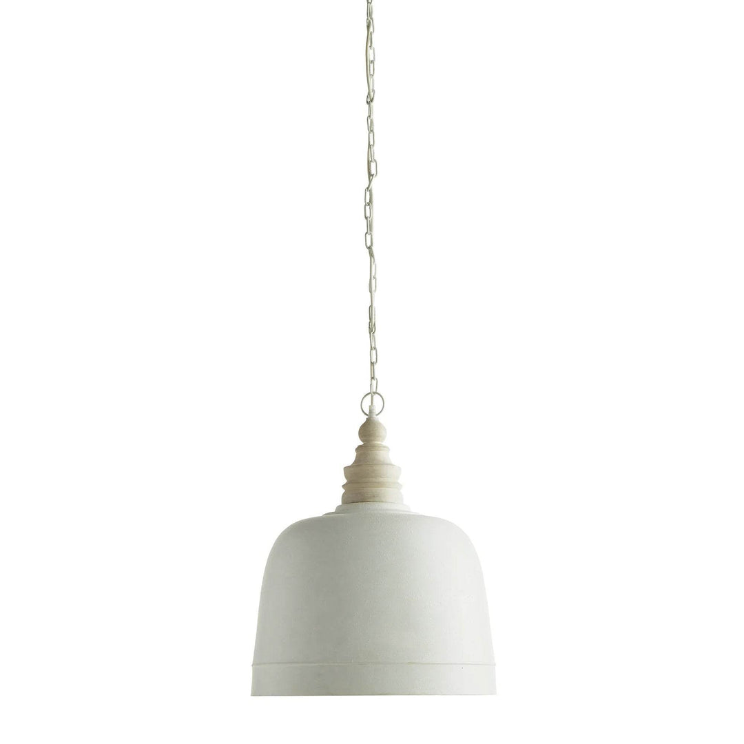 White Matte Pendant Light with Gold Interior