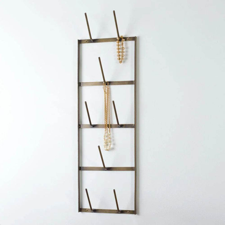 Narrow Mug Holder Wall Decor in Antique Brass - Delamere Design