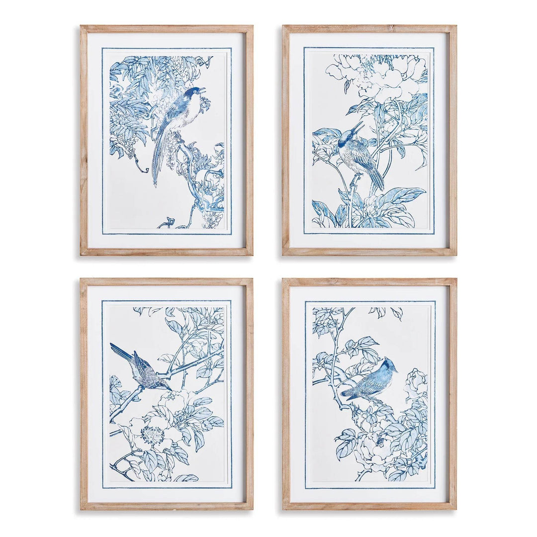 Monochromatic Bird Study, Set Of 4