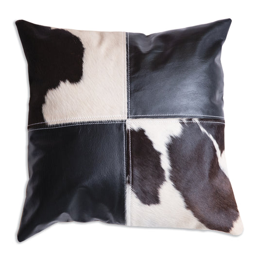 Jastuk Cowhide and Leather Throw Pillow