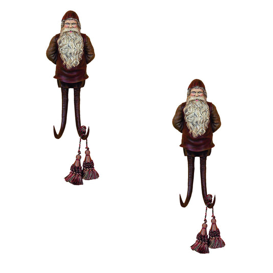 Black Forest St. Nicholas Wall Hook Reproduction - Set of 2