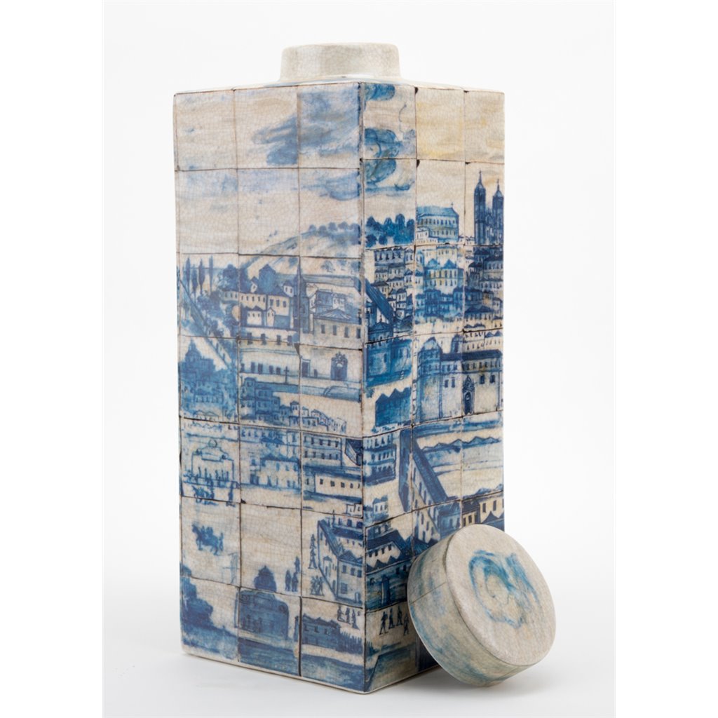 Villa Azure Decorative Jar with Lid