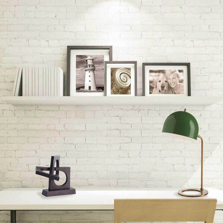 Emerald Green Metal Desk Lamp with Brass Base