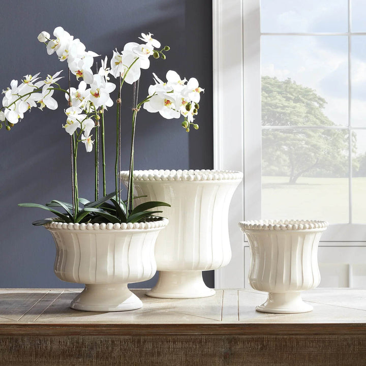 Faux White Moth Orchid Bowl Drop-In