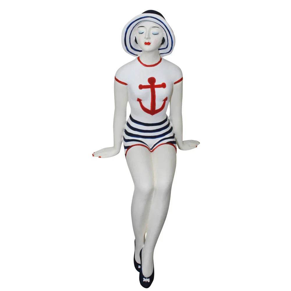 Bathing Beauty Figurine with Anchor Suit