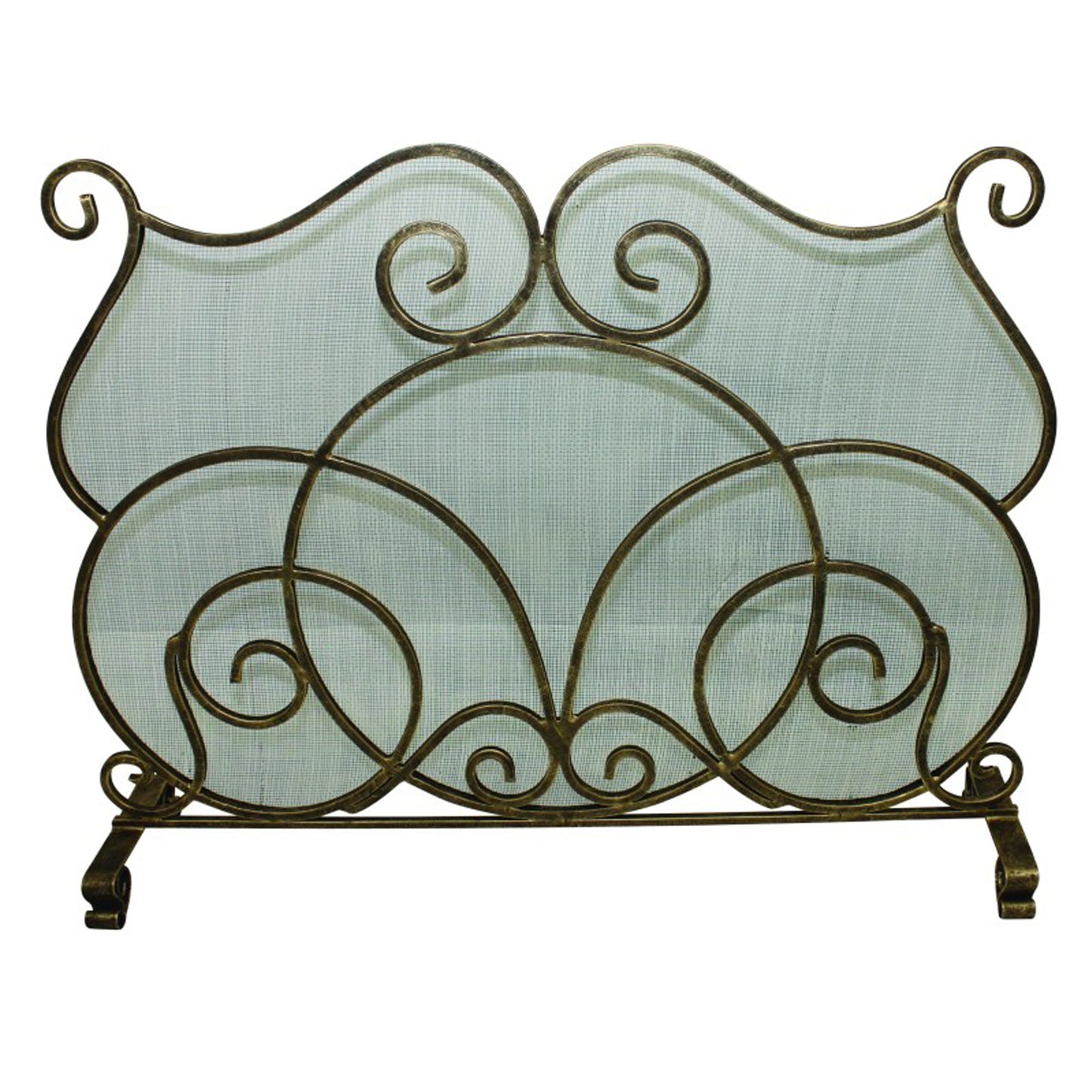 Fireplace Screen in Light Burnished Gold