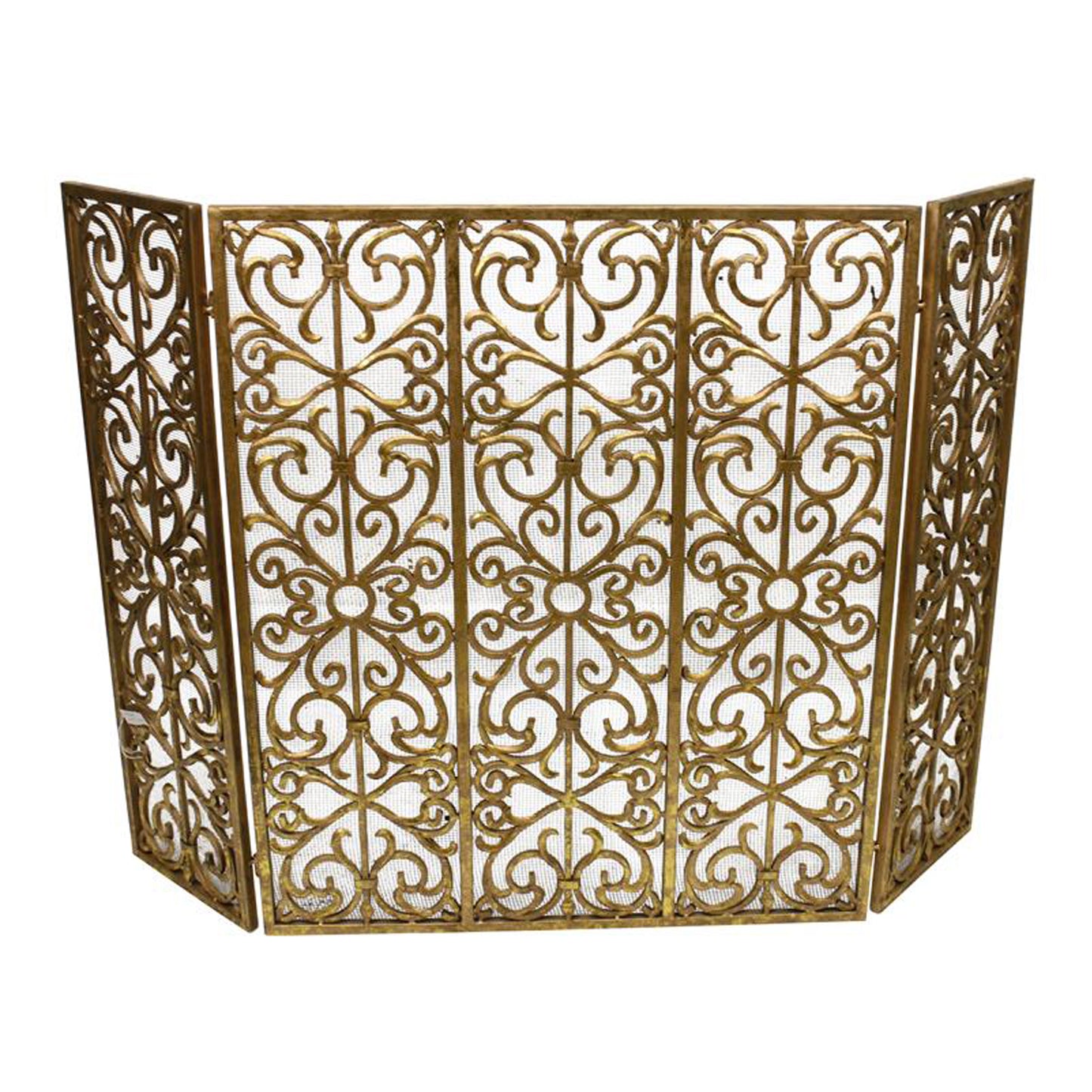 Fireplace Screen Italian Gold 3 Panel Gate Design