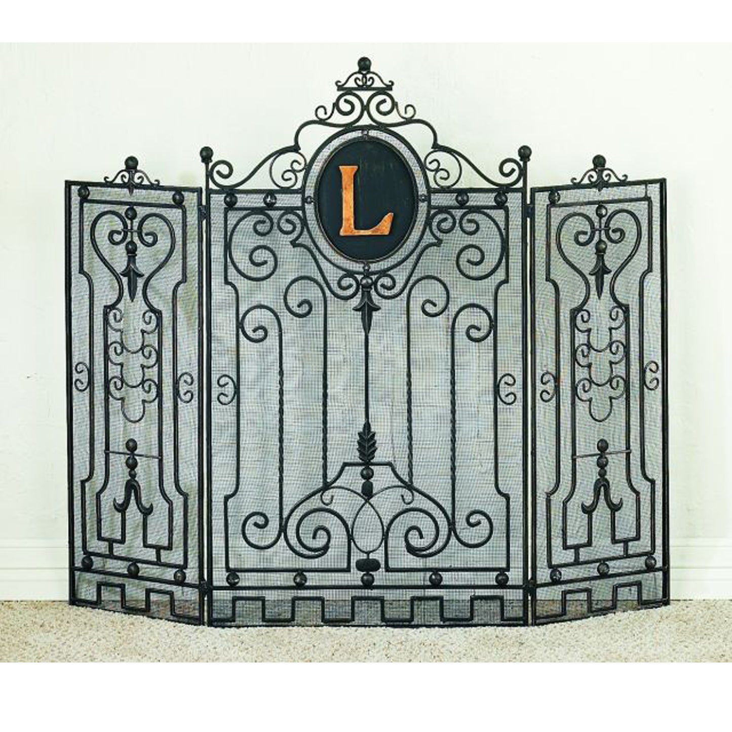 3 Panel Fireplace screen with emblem