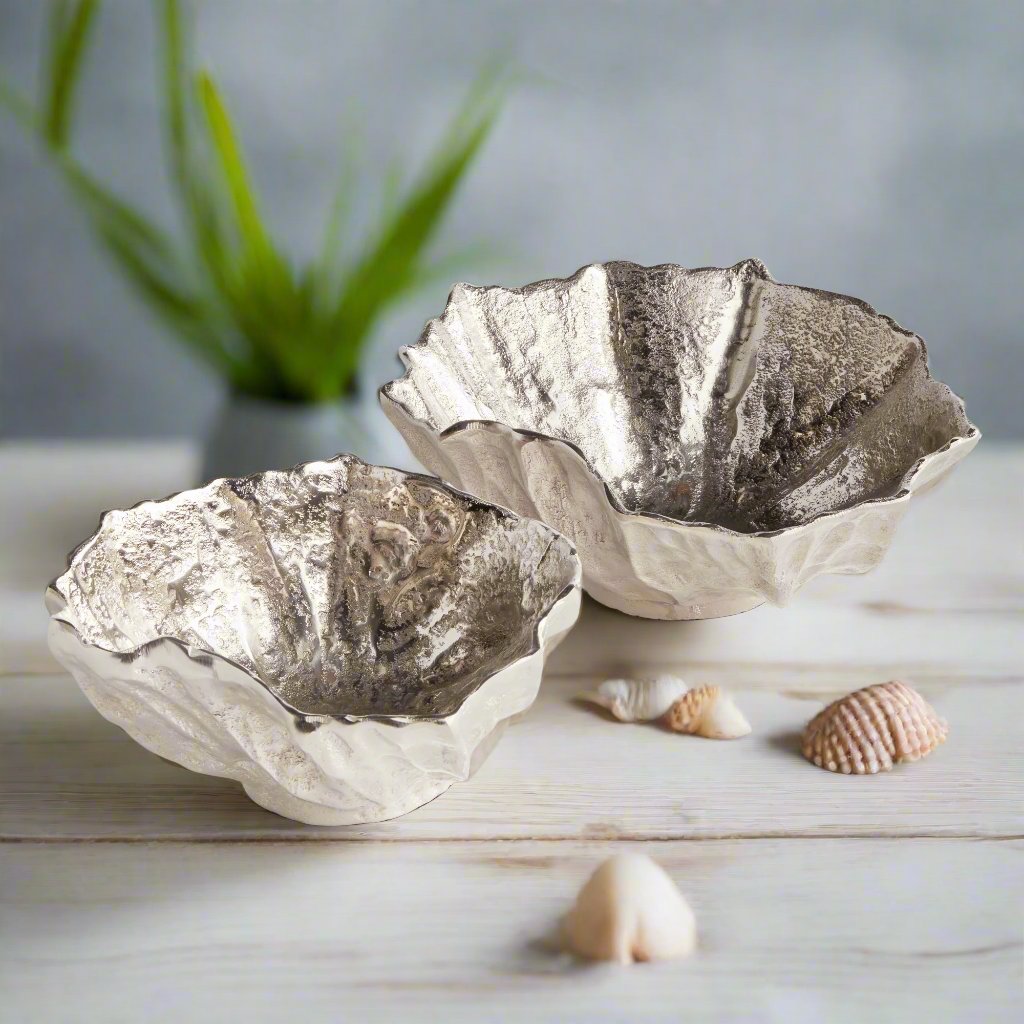 Silver Seashell Coastal Themed Bowls Shop Now for Exclusive Deals Delamere Design