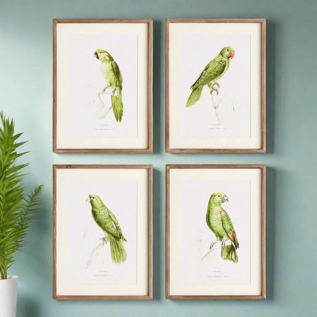 Parrot Wall Prints In Green