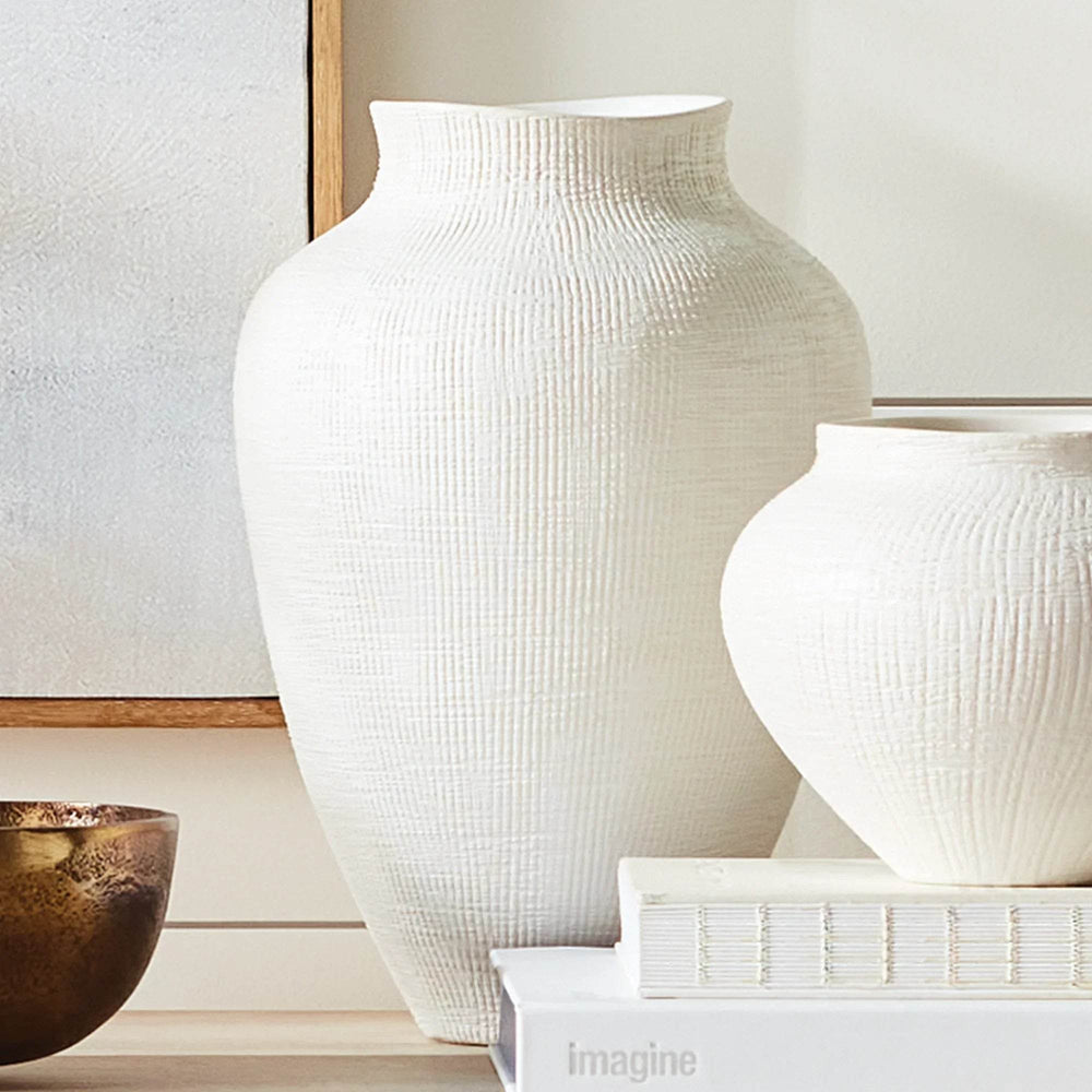 Modern Matte White Ceramic Vase - Small Decorative Accent