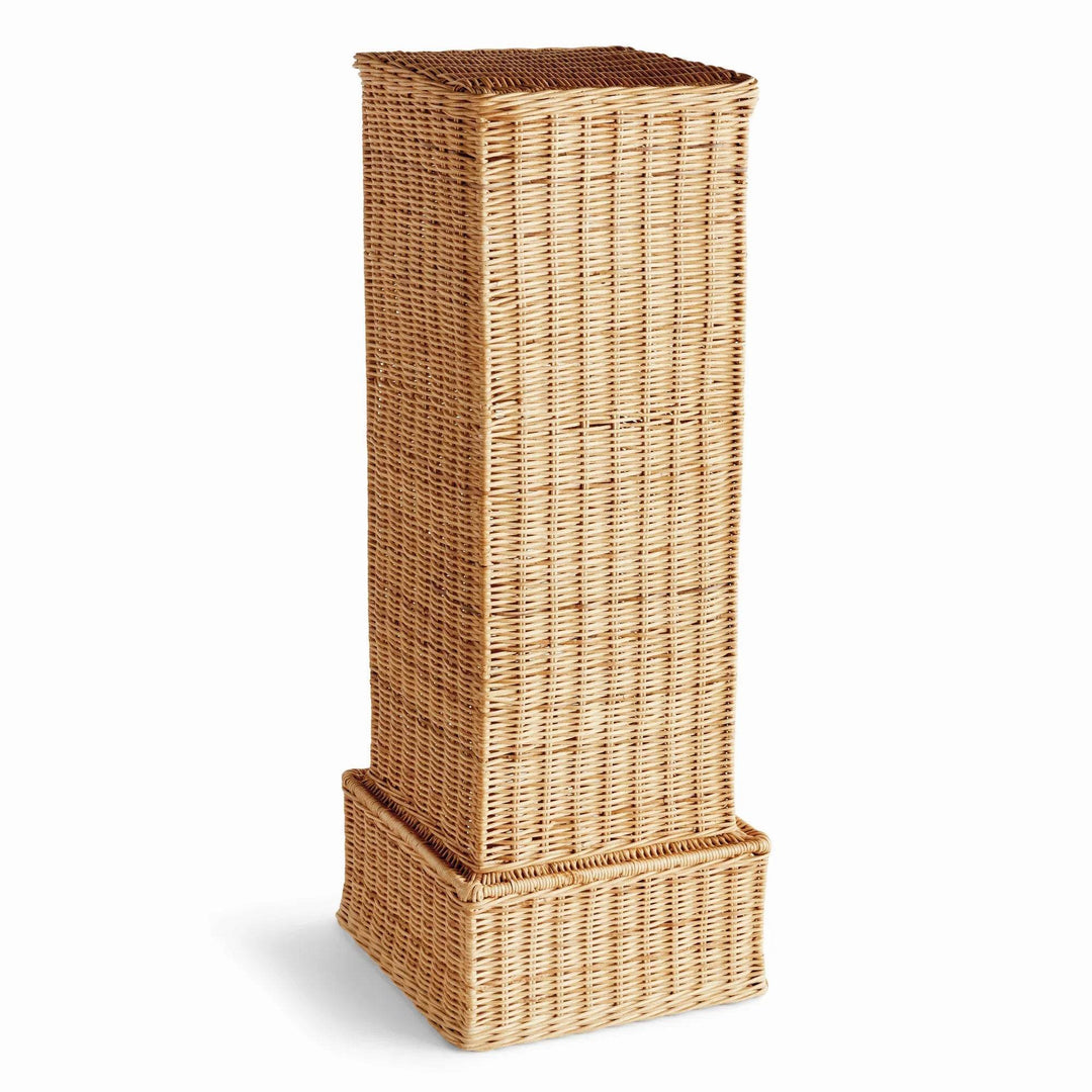 Natural Rattan Boho Pedestal - Tall Decorative Stand
