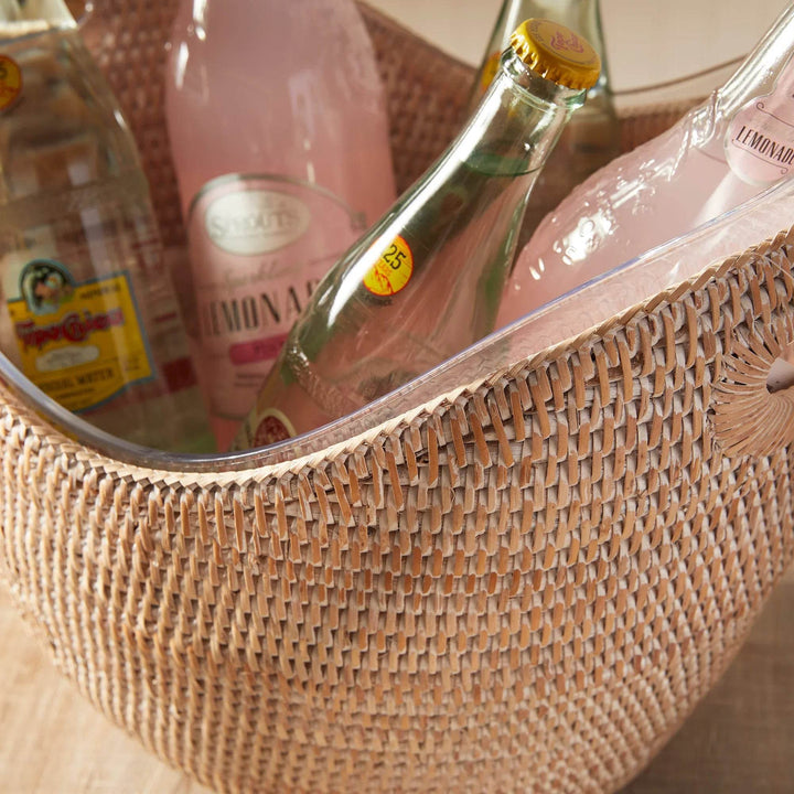 Elegant Burma Rattan Beverage Tub With Insert - Delamere Design