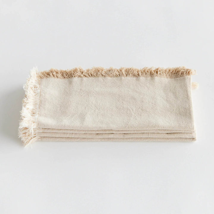 Elevate your dining experience with the Aura Cotton Napkins, Set Of 4. Made from high-quality cotton, these napkins offer a luxurious feel and timeless beauty to any tablescape. The soft taupe color complements any decor, making it a versatile addition to your tableware collection. Each set includes four napkins, perfect for creating a coordinated tablescape for any occasion. Add a touch of elegance to your table with these beautifully toned and textured napkins.