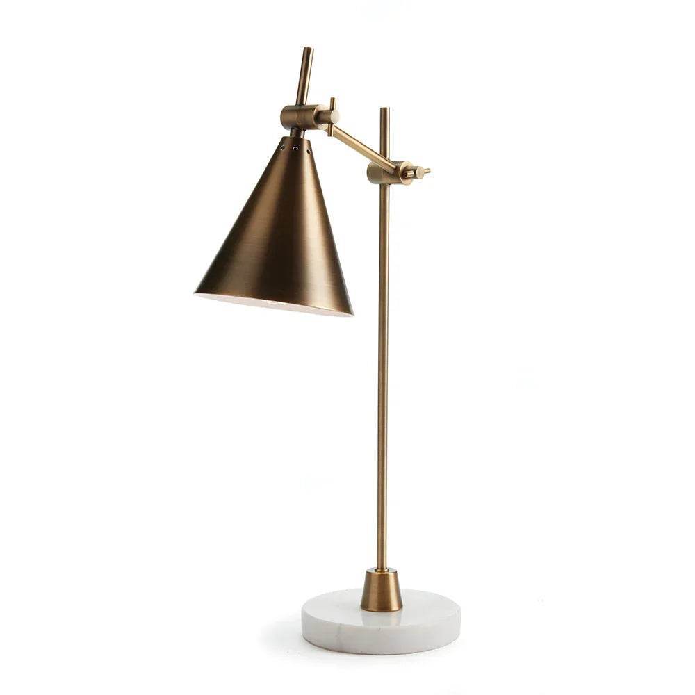Brass and Marble Adjustable Desk Lamp - Delamere Design
