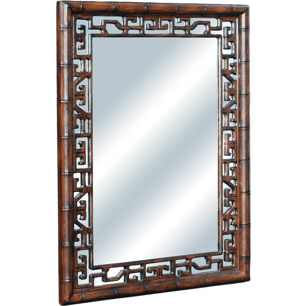 Chinese Style Wall Mirror with Bamboo Style Accents