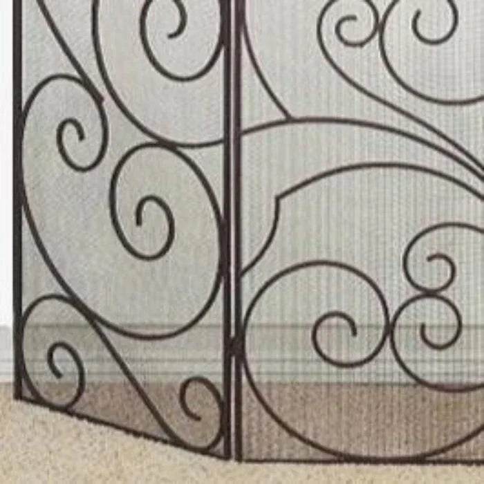 Large Antique Brown Fireplace Screen