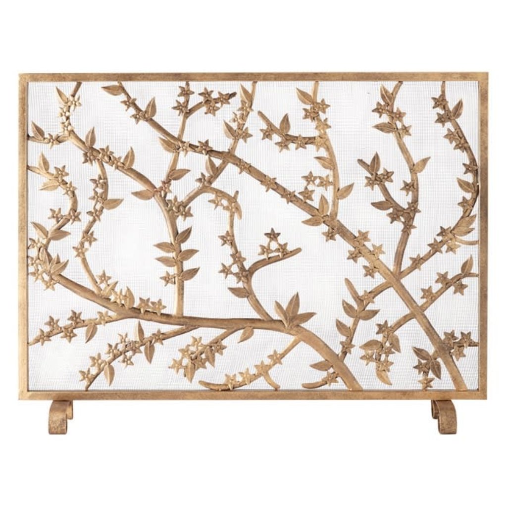 Antique Gold Fire Screen