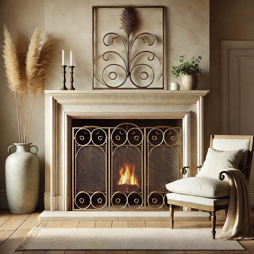 Decorative Fireplace Screens – Wrought Iron, Mesh & Gold - Delamere Design