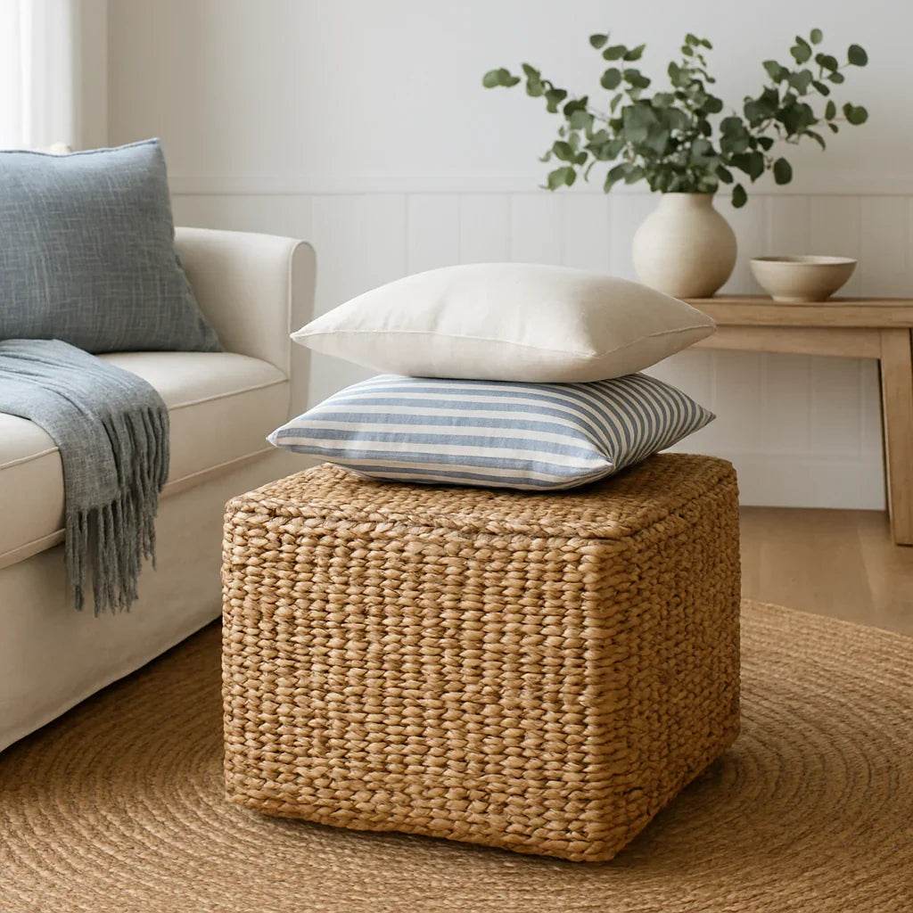 Coastal Ottomans, Poufs, and Accent Stools - Delamere Design