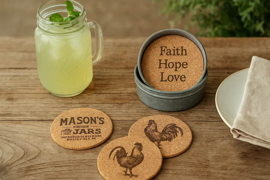Rustic and Vintage-Style Cork Coasters - Delamere Design