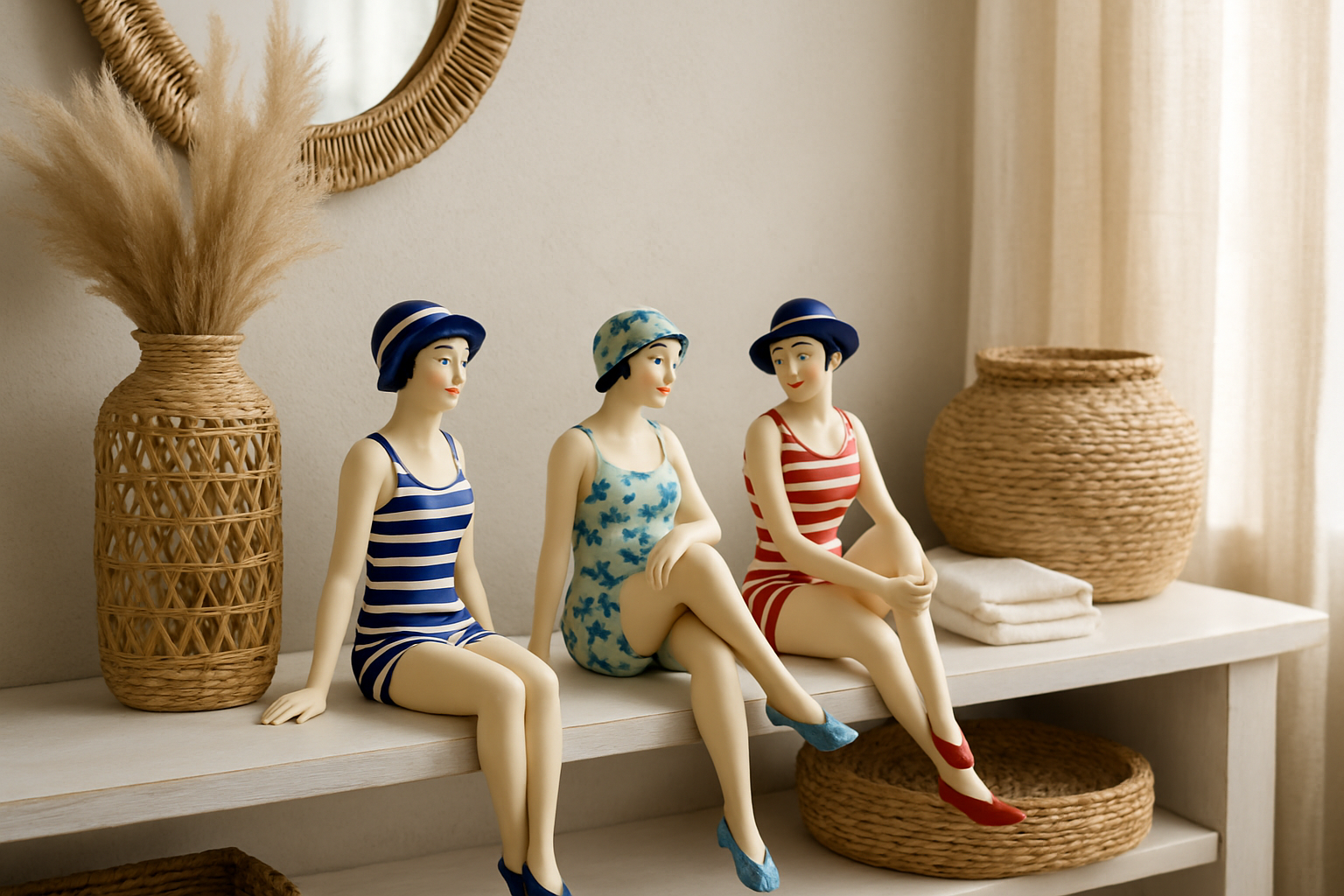 Vintage Style Bathing Beauty Figurines