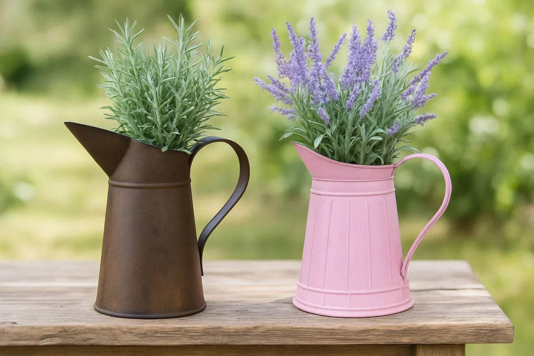 Decorative Vintage-Style Metal Pitchers - Delamere Design
