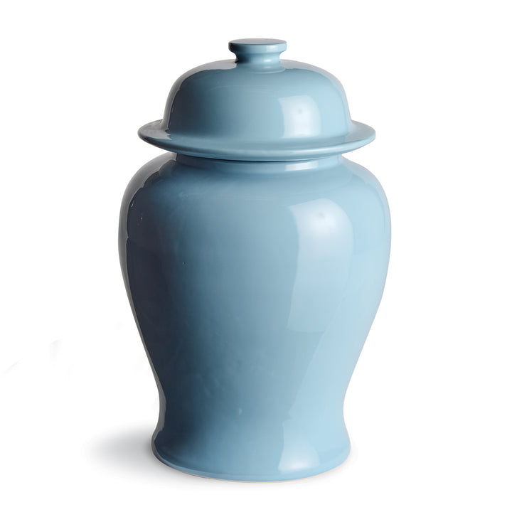 Lili Blue Ceramic Wide Lidded Ginger Jar, Large