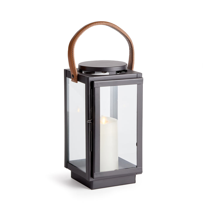 Small Lantern with Leather Handle for Stylish Indoor Decor