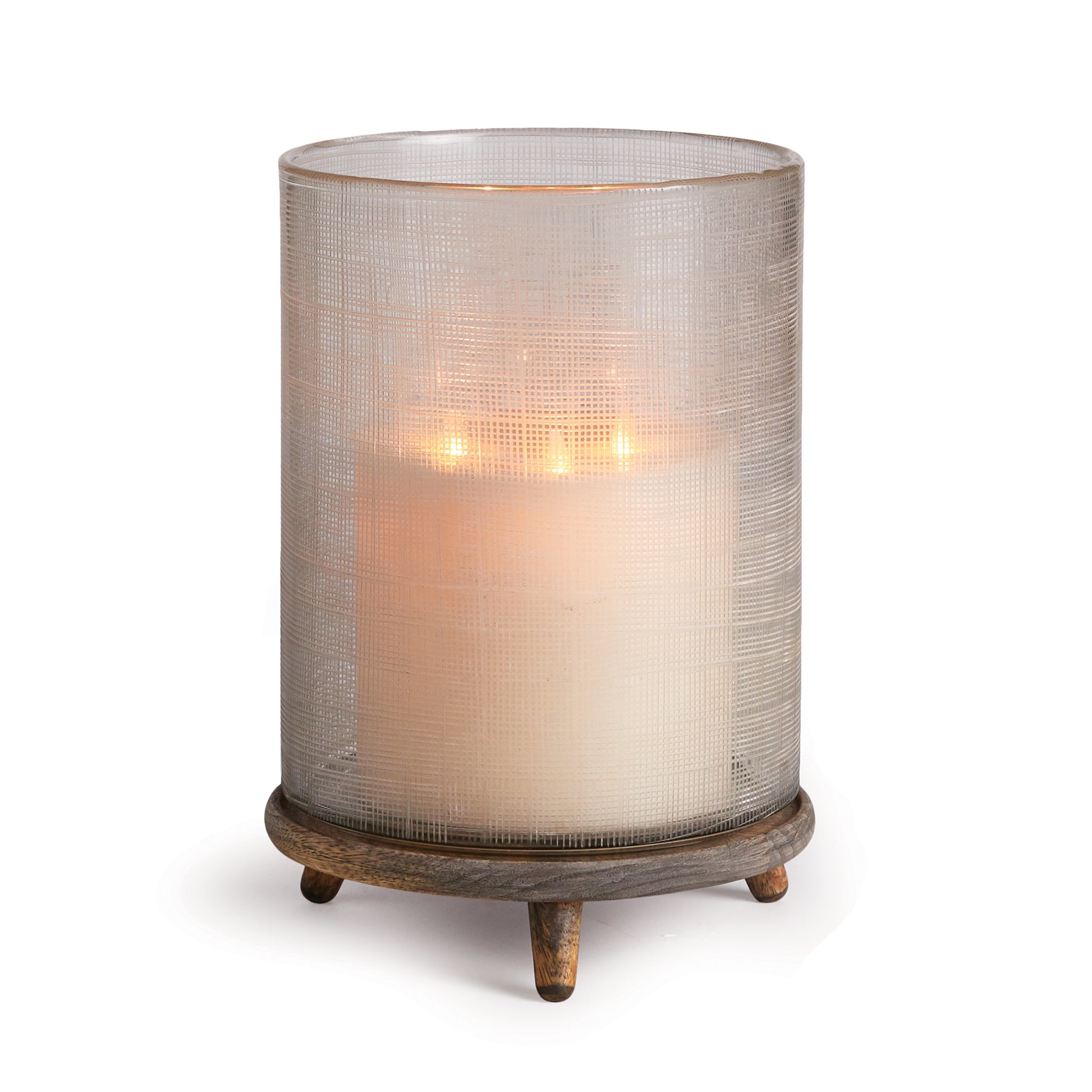 The Thatcher Hurricane has a delicate, linen-inspired texture.  A visually stunning way to diffuse light and add a warm natural wood tone.