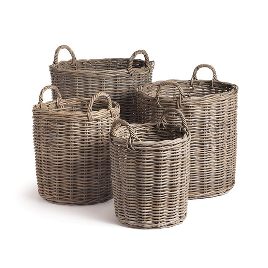 Party of four, right this way. This set of 4 baskets in dove gray are made with family in mind. Perfect for sorting laundry or for an elegant storage solution.