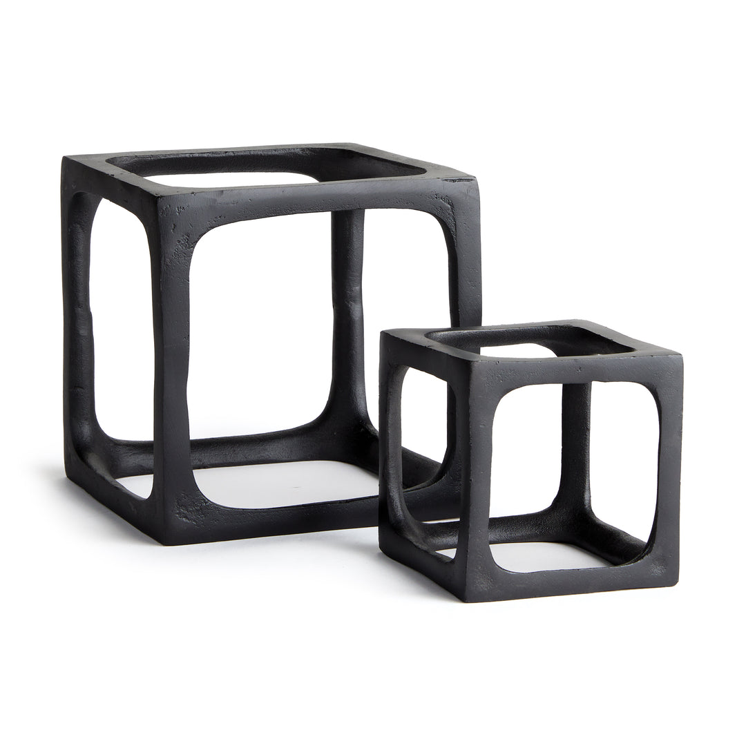 Cubist Black Sculptures, Set Of 2