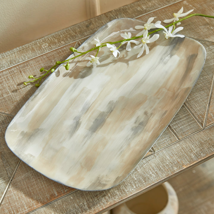 Almeta White Pearl Decorative Tray