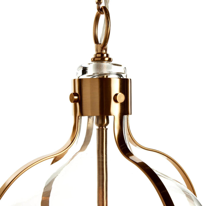 Unique Glass and Metal Frame Pendant Light