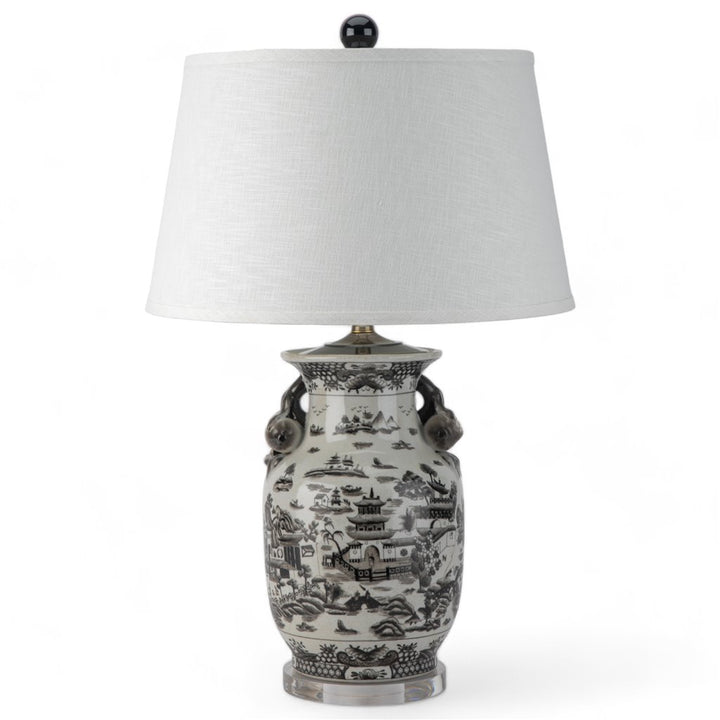 Mesa Black and White Porcelain Table Lamp