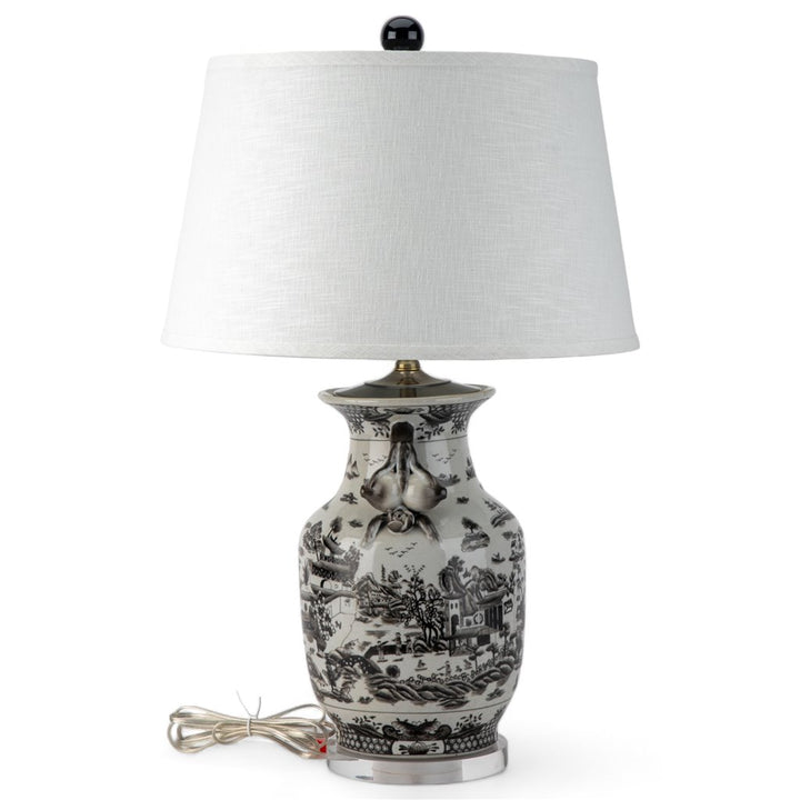 Mesa Black and White Porcelain Table Lamp