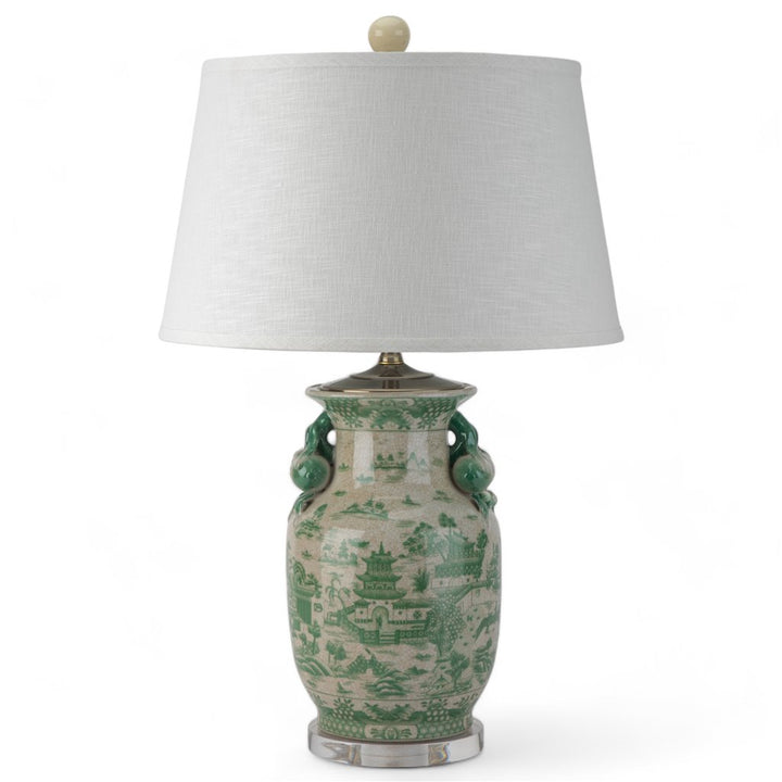 Mesa Green and White Porcelain Table Lamp