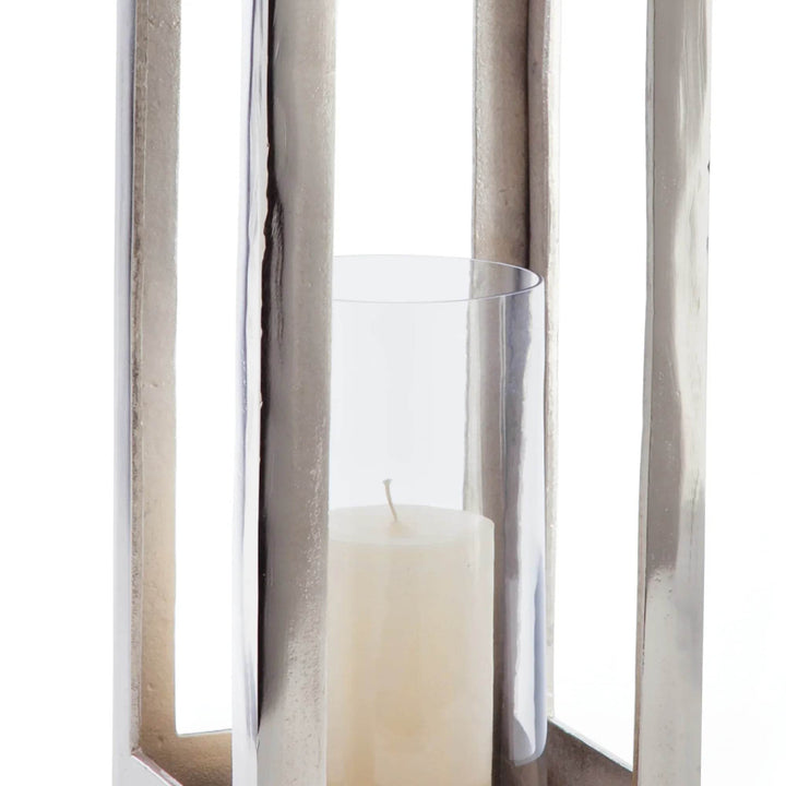 Large Silver Indoor Lantern Candleholder for Glamorous Home Decor