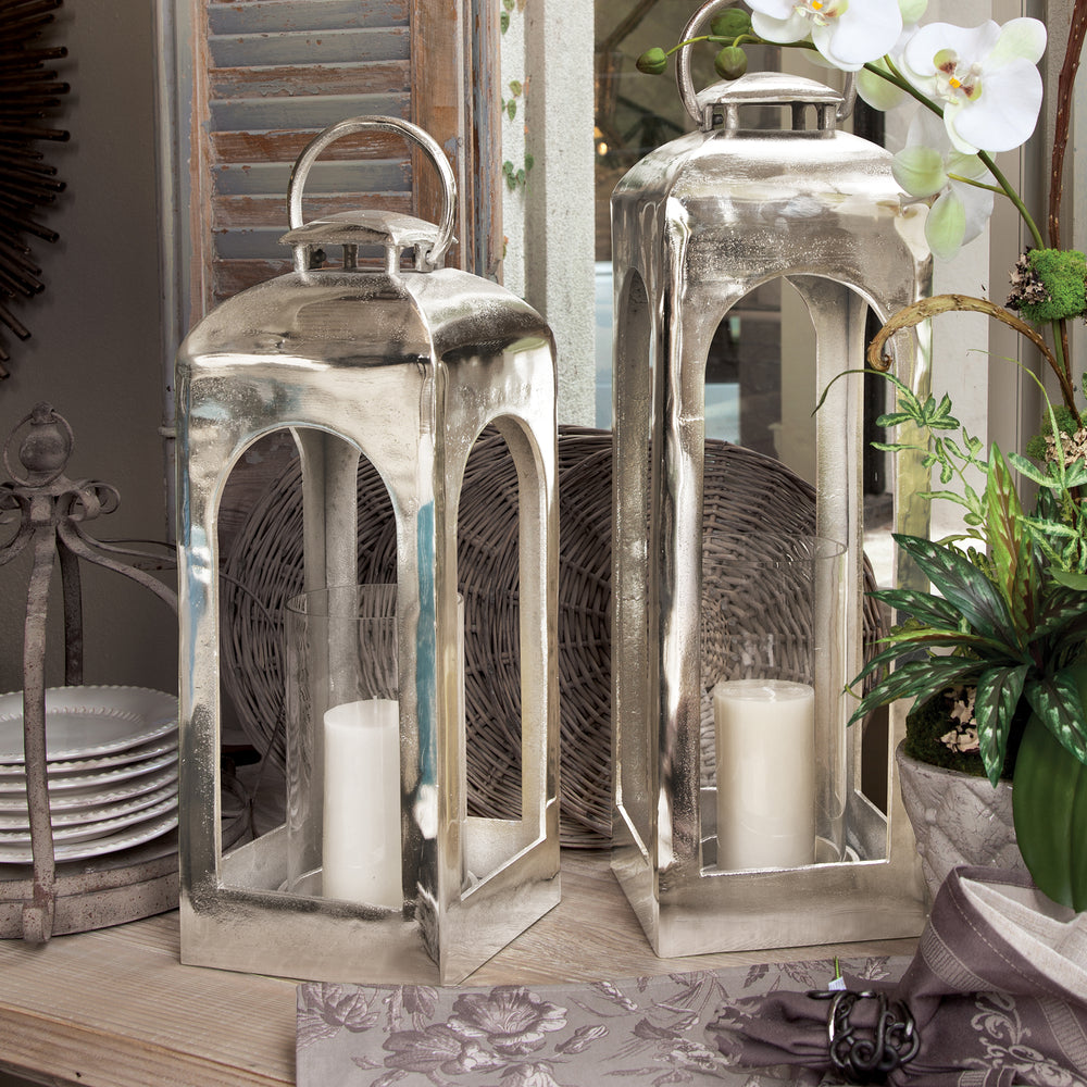 Elegant Silver Indoor Lantern Candle Holder for Home Decor