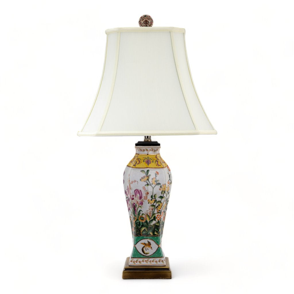 Wild Breeze Porcelain Bronze Ormolu Table Lamp