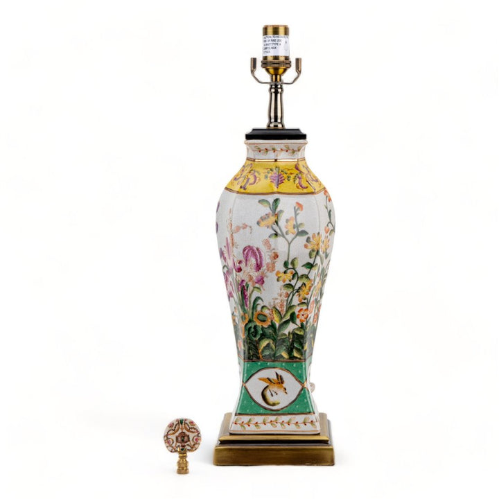 Wild Breeze Porcelain Bronze Ormolu Table Lamp