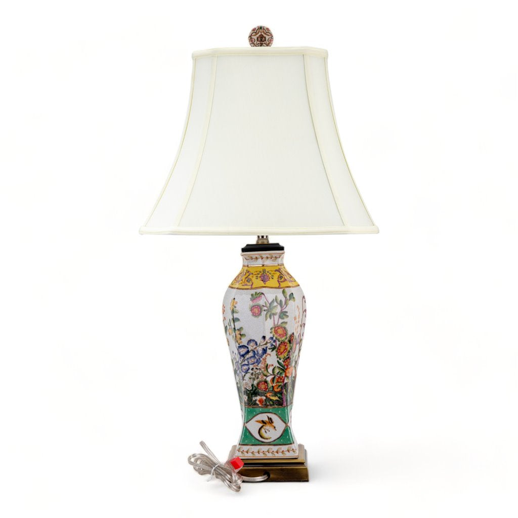 Wild Breeze Porcelain Bronze Ormolu Table Lamp