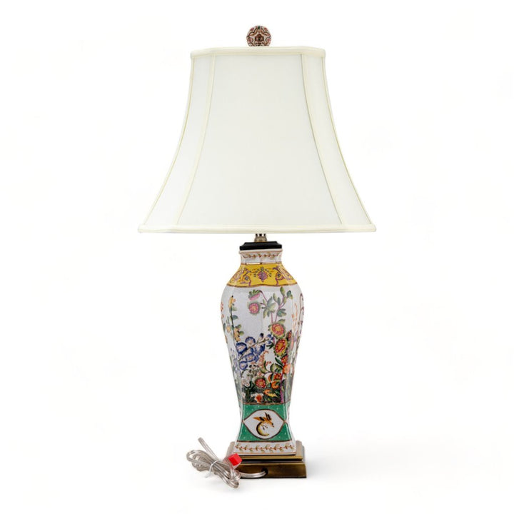 Wild Breeze Porcelain Bronze Ormolu Table Lamp