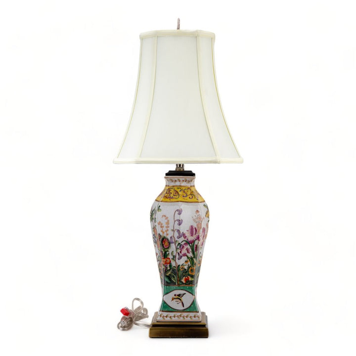 Wild Breeze Porcelain Bronze Ormolu Table Lamp