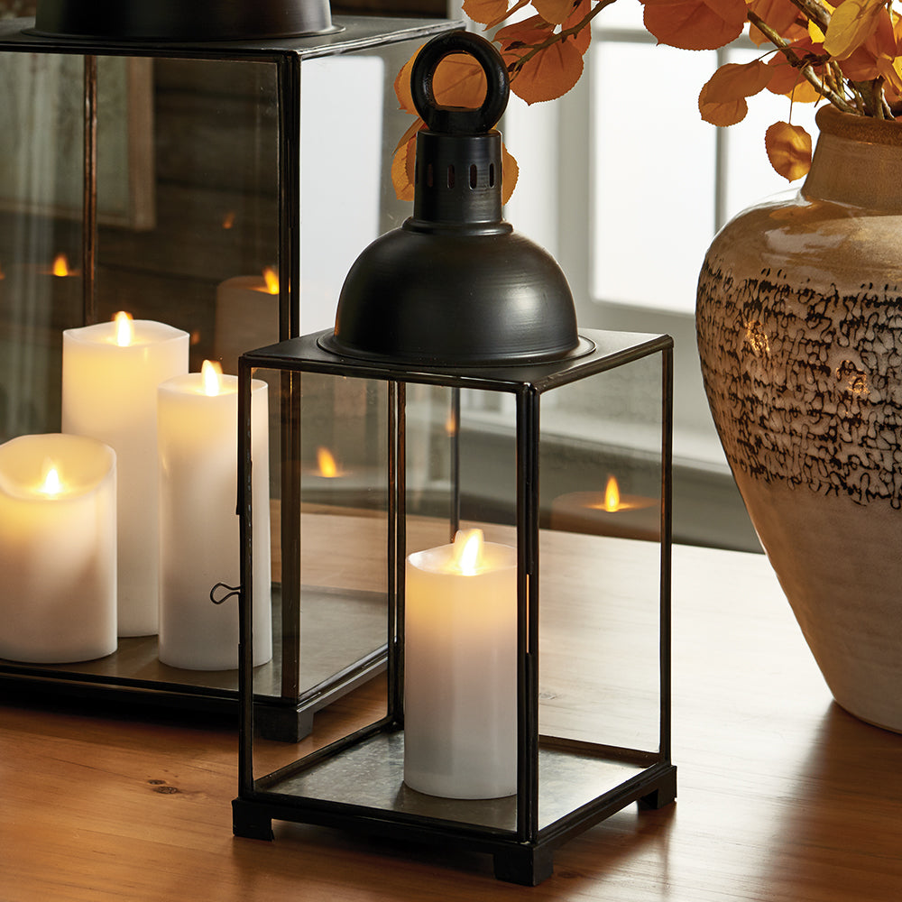 Indoor Lantern Candleholder, Black 18.5"