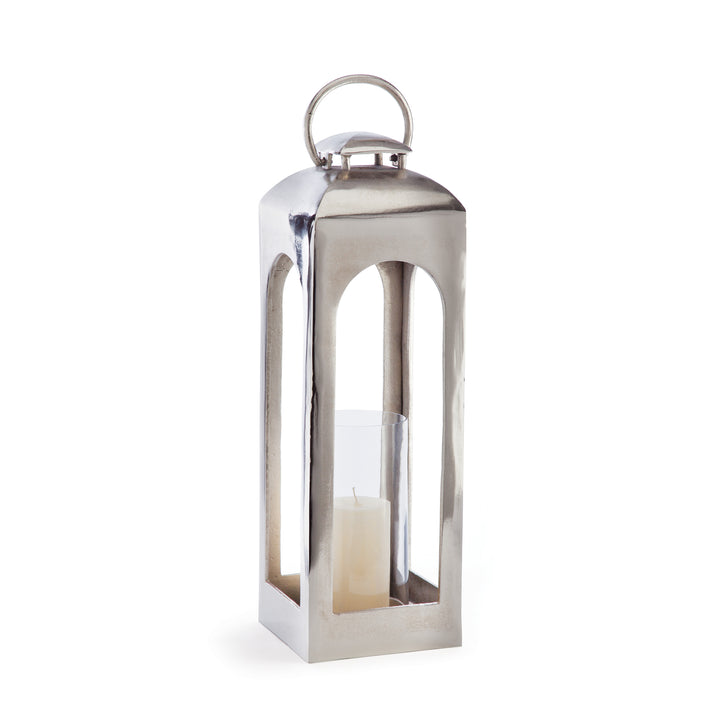 Large Silver Indoor Lantern Candleholder for Glamorous Home Decor