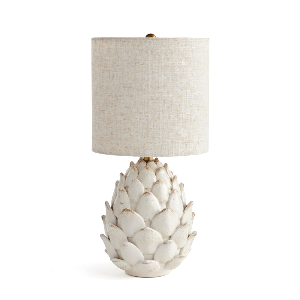 Handcrafted Ceramic Artichoke Table Lamp with Linen Shade