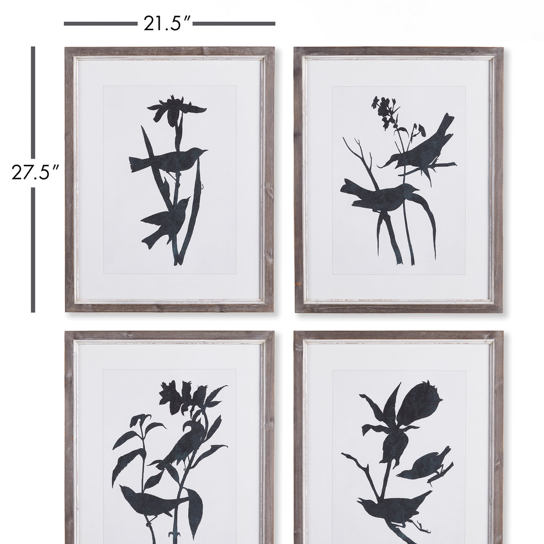 Bird Silhouette Prints, Set Of 4